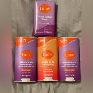 NEW UNOPENED LUME whole body deodorant & Triple Milled Soap Bar
